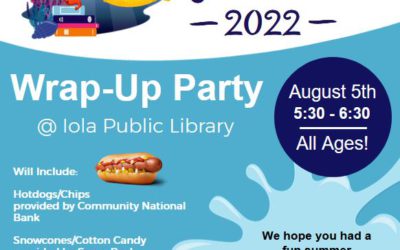 Summer Reading Wrap-up party is TODAY! 5:30 – 6:30
