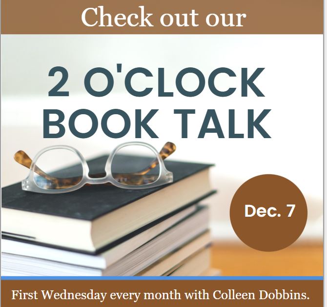 2 O’Clock Book Talk, Dec. 7