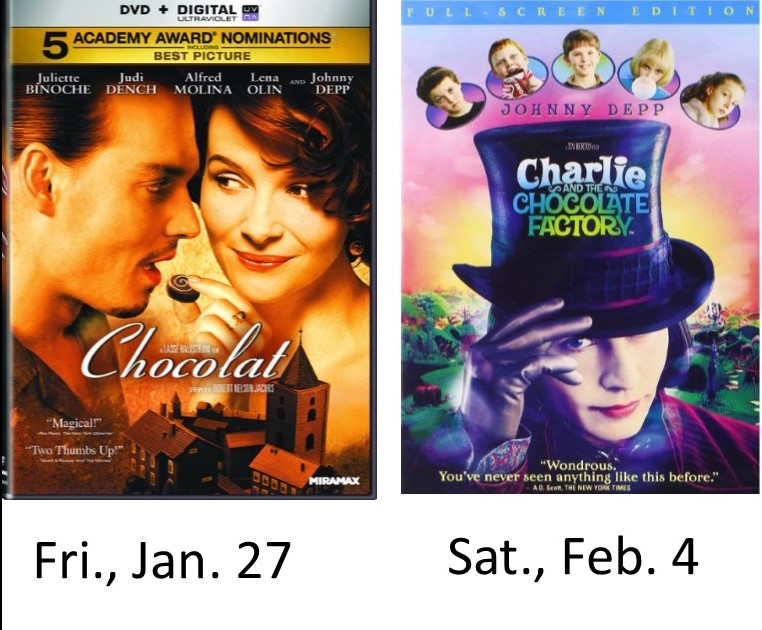 Free Movie Matinees at 2 pm, Jan. 27 and Feb. 4. Meeting Room. Reservations 620-365-3262
