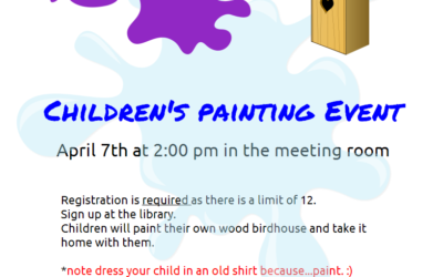 Youth to paint birdhouses @ Iola Public Library 4/7/2023 @ 2 pm.