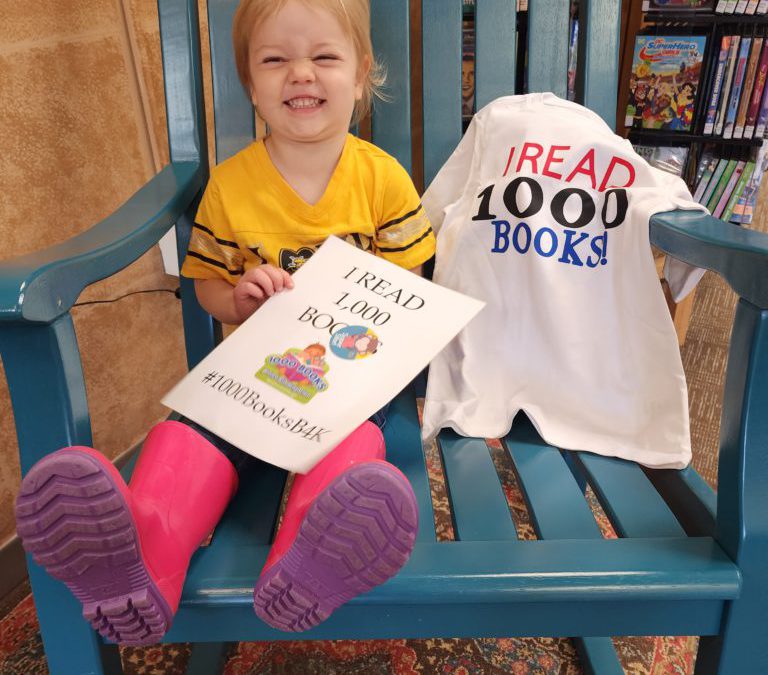 Goal reached for library little lady. 1000 Books Before Kindergarten