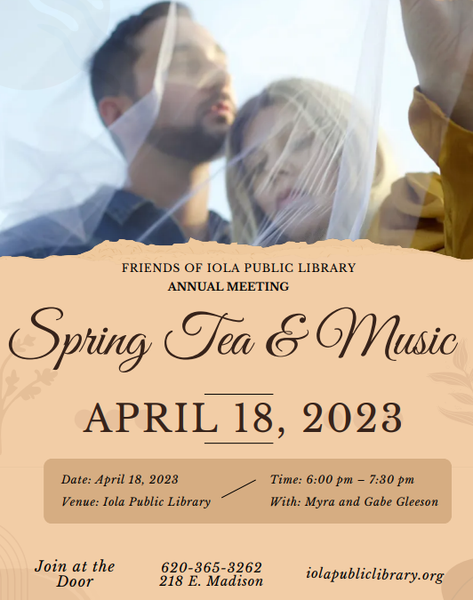Friends of the Library Annual Meeting April 18 @ 6 pm