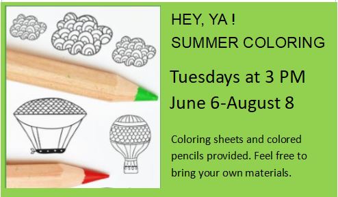 Teen Coloring Every Tuesday @ 3 pm