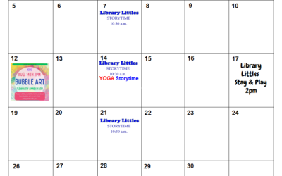 Youth Services August Calendar