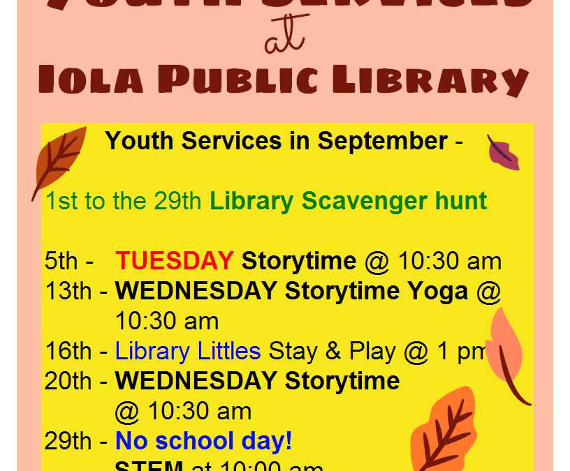 Events in September for Youth Services
