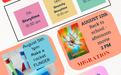 Youth Services – August schedule of events