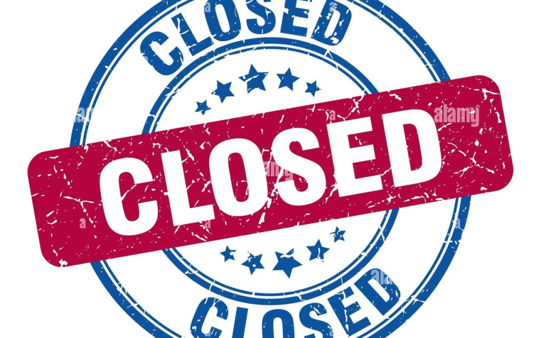 CLOSINGS for Memorial Weekend