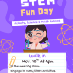Purple And Yellow Playful STEM Fun Day Science And Math Flyer (1)